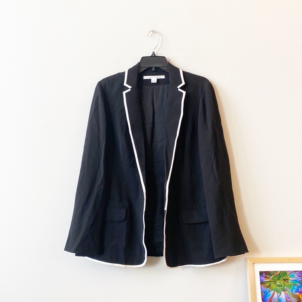 Diane Von Furstenberg | Black Tuxedo Blazer jacket dress women size M 6